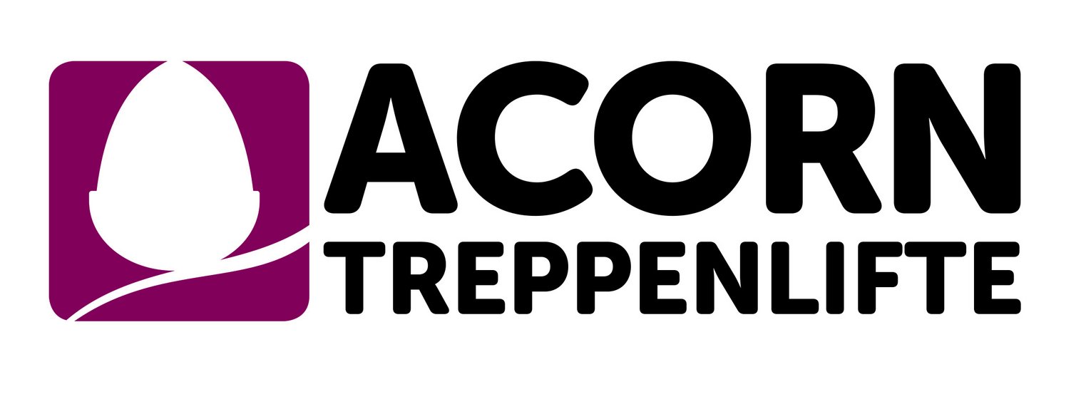 Logo Violett und Schwarz vom Treppenlift-Hersteller Acorn