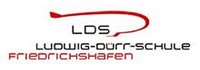 Logo der Ludwig-Dürr-Schule mit rotem Schwung-Element 