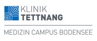 Logo der Klinik Tettnang mit blauer Bildmarke und grauem Schriftzug Medizin Campus Bodensee