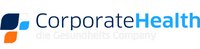 Logo von Corporate Health mit stilisierter Figur in Blau und Orange sowie modernem Schriftzug
